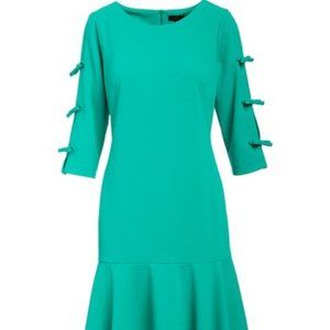 Emerald Green Drop Waist Midi Dress